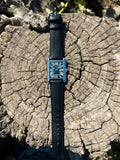 Universe Point Roman Square Leather Watch